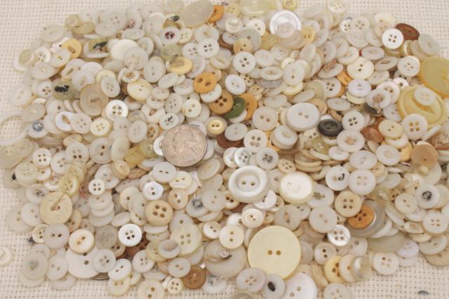 photo of large lot antique & vintage buttons, primitive old buttons from work shirts etc. #6