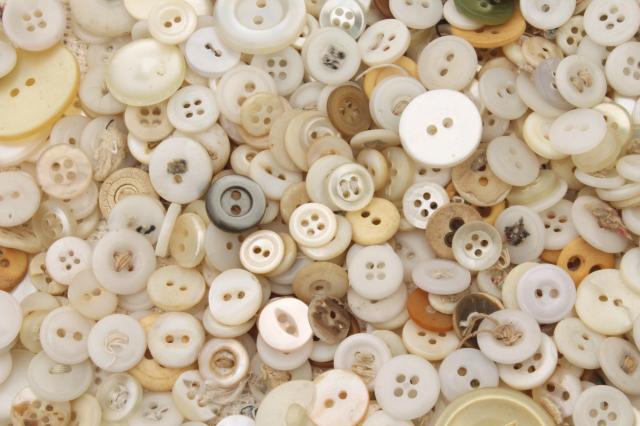 photo of large lot antique & vintage buttons, primitive old buttons from work shirts etc. #7