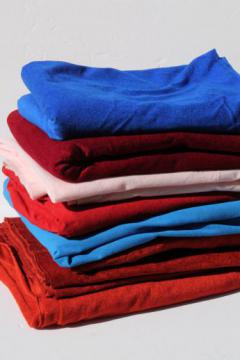 catalog photo of large lot jewel colored poly velour fabric for costumes, crafts, table covers