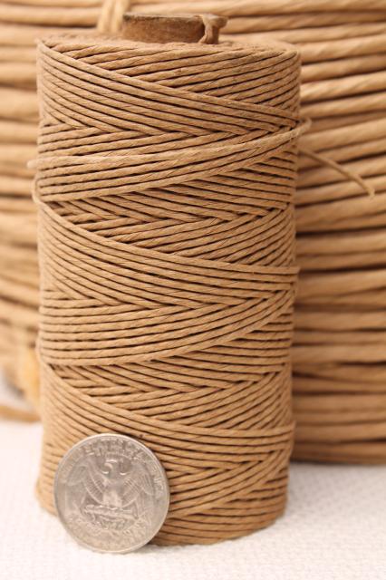 photo of large lot natural brown paper twist cord for piping or basket making / wicker furniture #2