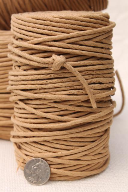 photo of large lot natural brown paper twist cord for piping or basket making / wicker furniture #4