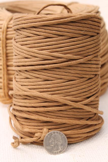 photo of large lot natural brown paper twist cord for piping or basket making / wicker furniture #5