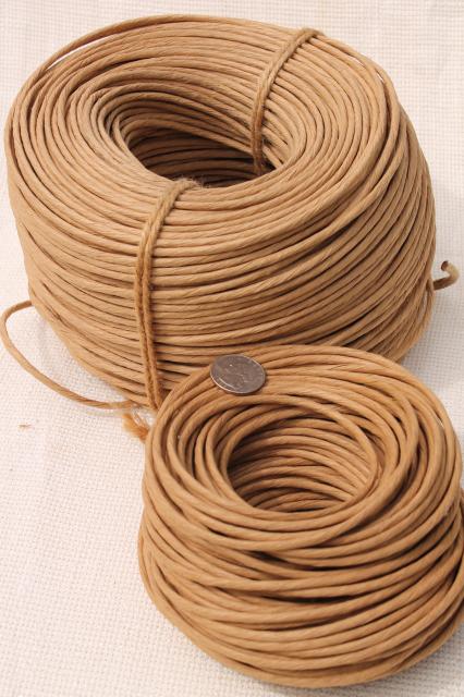 photo of large lot natural brown paper twist cord for piping or basket making / wicker furniture #7