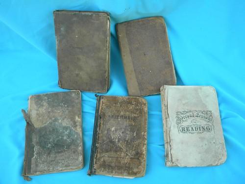 photo of large lot of antique 1800s school books one room schoolhouse vintage #3