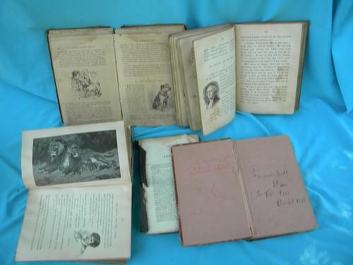 photo of large lot of antique 1800s school books one room schoolhouse vintage #5