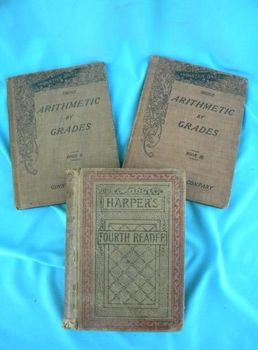 photo of large lot of antique 1800s school books one room schoolhouse vintage #6