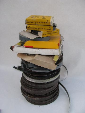 photo of large lot of vintage 16mm black and white soundie movie films, Abbot and Costello. #1