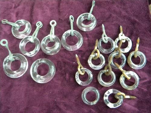 photo of large lot of vintage lamp work glass ring hardware pulls #1