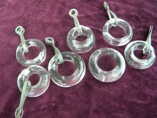 photo of large lot of vintage lamp work glass ring hardware pulls #2