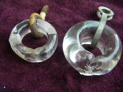 photo of large lot of vintage lamp work glass ring hardware pulls #4