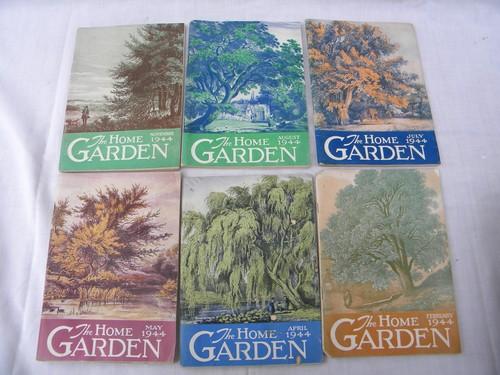 photo of large lot old 1940s The Home Garden gardening magazines vintage graphics #2