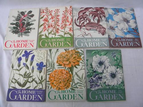 photo of large lot old 1940s The Home Garden gardening magazines vintage graphics #4