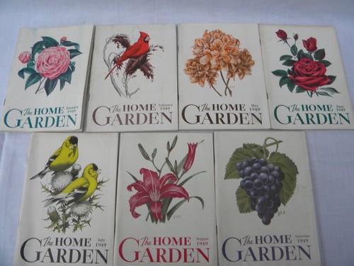 photo of large lot old 1940s The Home Garden gardening magazines vintage graphics #5