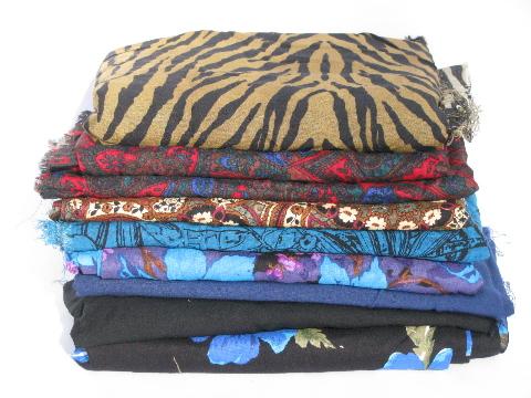 photo of large lot rayon blend fabric, dress material prints, 10 yards + #1