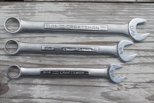 photo of large lot used combination wrenches, box end & open end wrenches, Craftsman etc. #2