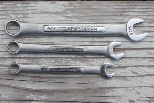 photo of large lot used combination wrenches, box end & open end wrenches, Craftsman etc. #3