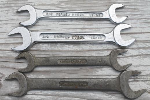 photo of large lot used combination wrenches, box end & open end wrenches, Craftsman etc. #6