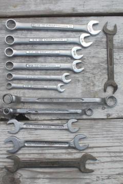 catalog photo of large lot used combination wrenches, box end & open end wrenches, Craftsman etc.