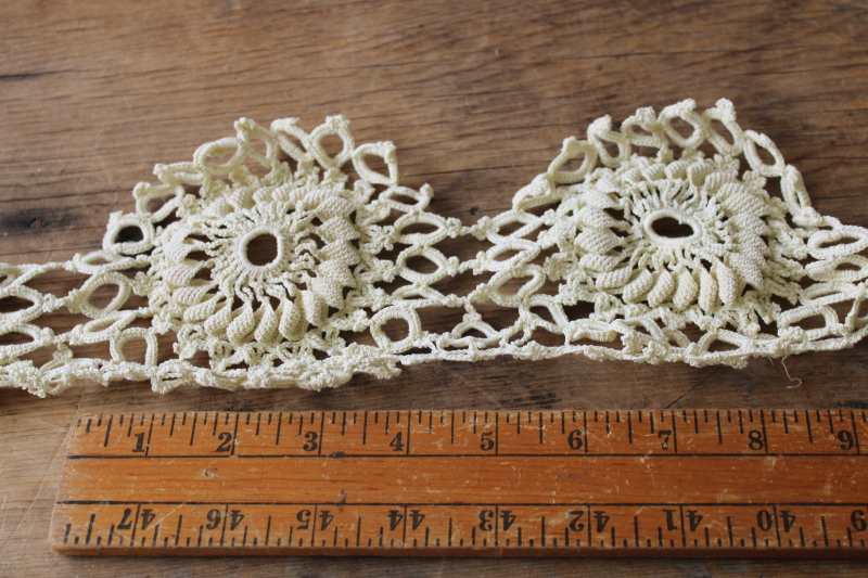 photo of large lot vintage lace edgings & trims, shabby salvaged crochet lace for sewing, upcycle projects  #5