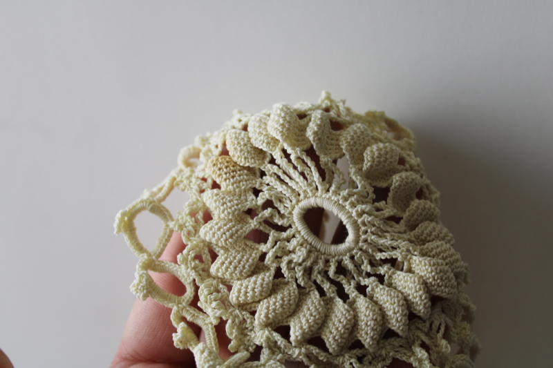 photo of large lot vintage lace edgings & trims, shabby salvaged crochet lace for sewing, upcycle projects  #7
