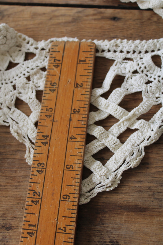 photo of large lot vintage lace edgings & trims, shabby salvaged crochet lace for sewing, upcycle projects  #10