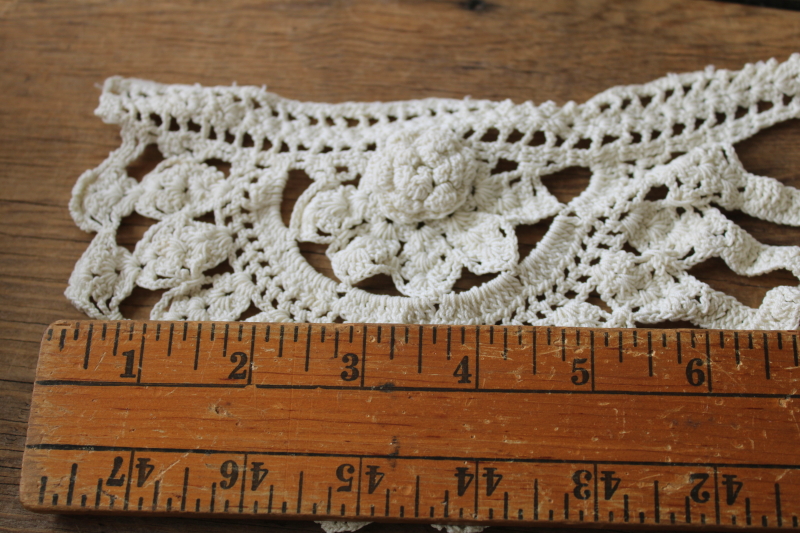 photo of large lot vintage lace edgings & trims, shabby salvaged crochet lace for sewing, upcycle projects  #11