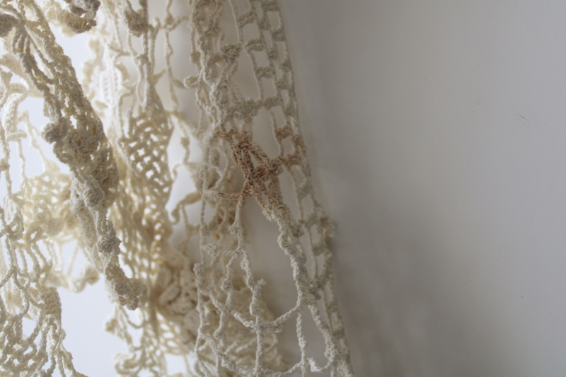 photo of large lot vintage lace edgings & trims, shabby salvaged crochet lace for sewing, upcycle projects  #17