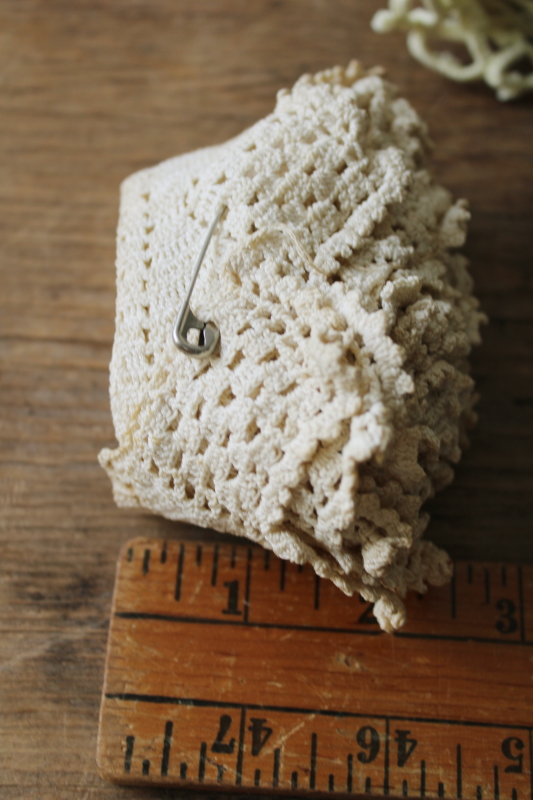 photo of large lot vintage lace edgings & trims, shabby salvaged crochet lace for sewing, upcycle projects  #24
