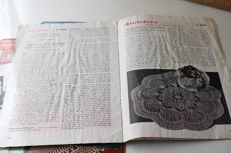 photo of large lot vintage needlework booklets, thread crochet lace patterns doilies edgings #9