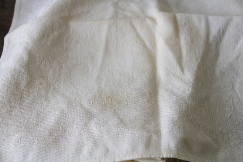 photo of large lot vintage rayon blend damask napkins, mix and match sets different patterns #5