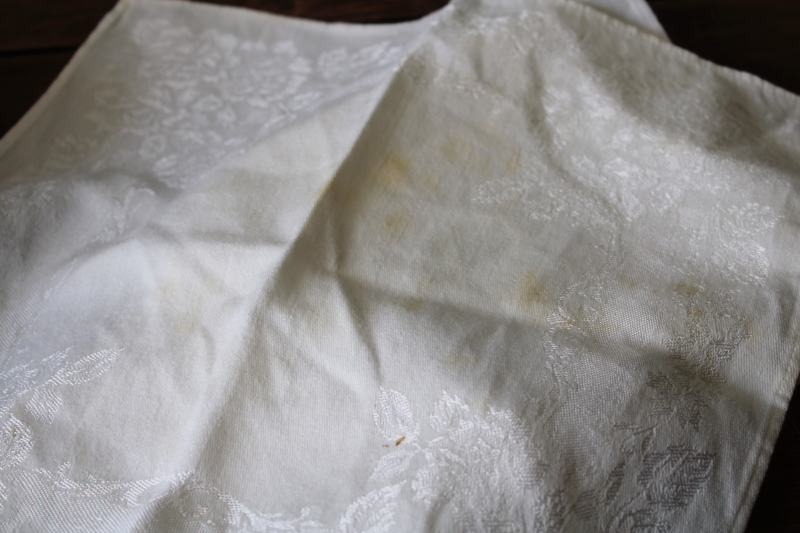 photo of large lot vintage rayon blend damask napkins, mix and match sets different patterns #9