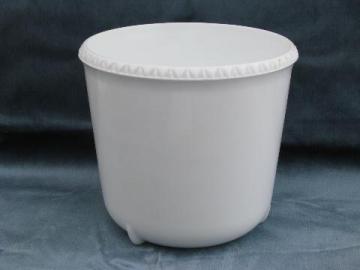 catalog photo of large milk glass planter jardiniere cachepot, vintage garden fern or flower pot