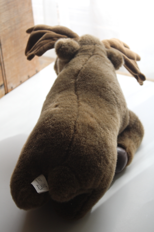photo of large moose plush toy, Fiesta realistic stuffed animal w/ leather like hoofs #5