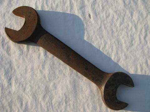 photo of large old Williams/Mack 1-7/8'' & 2'' engineer's wrench, 16'' long #1