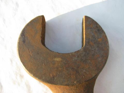 photo of large old Williams/Mack 1-7/8'' & 2'' engineer's wrench, 16'' long #5