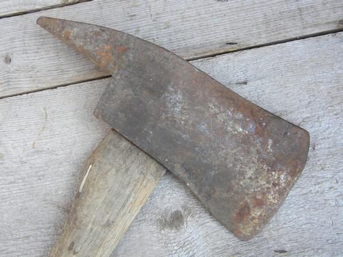 photo of large old firefighter/fireman's fire axe w/ pick spike poll #2