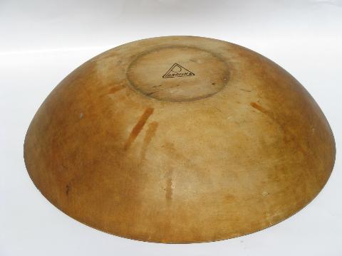 photo of large old primitive wood bowl, vintage Parrish woodenware #3