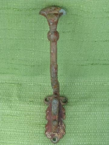 photo of large ornate bronze coat hook, antique Victorian vintage hardware #2