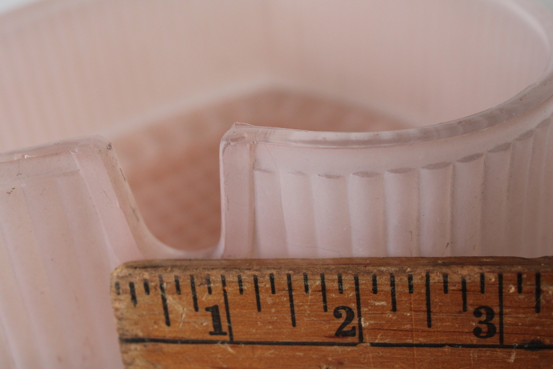 photo of large pink frosted glass heart diamond point hobnail, vintage heart shaped night light lamp shade?  #5