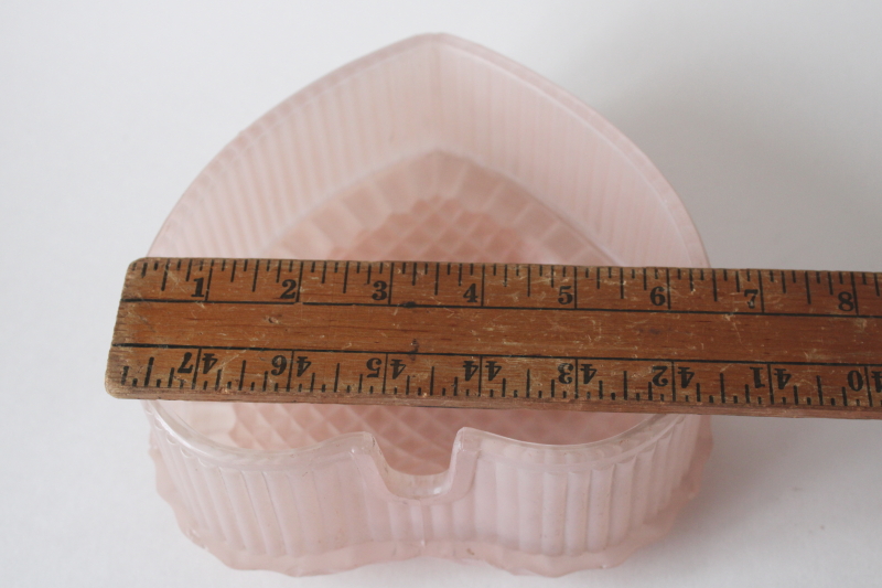 photo of large pink frosted glass heart diamond point hobnail, vintage heart shaped night light lamp shade?  #6