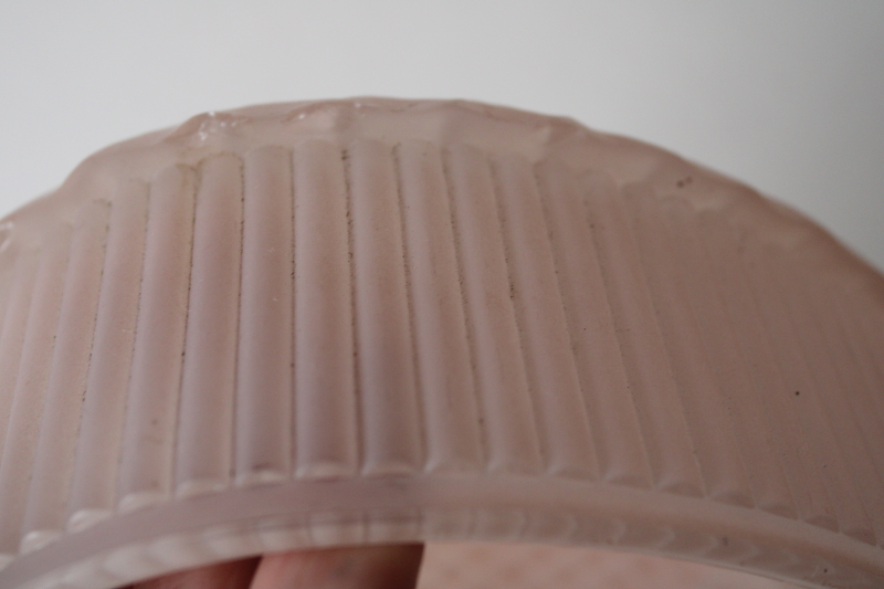 photo of large pink frosted glass heart diamond point hobnail, vintage heart shaped night light lamp shade?  #8