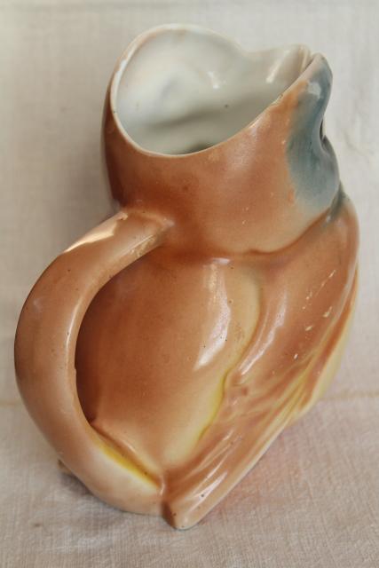 photo of large pitcher or milk jug, vintage Sevres china bird robin songbird #2