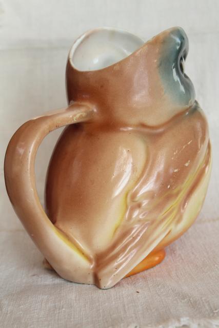 photo of large pitcher or milk jug, vintage Sevres china bird robin songbird #9