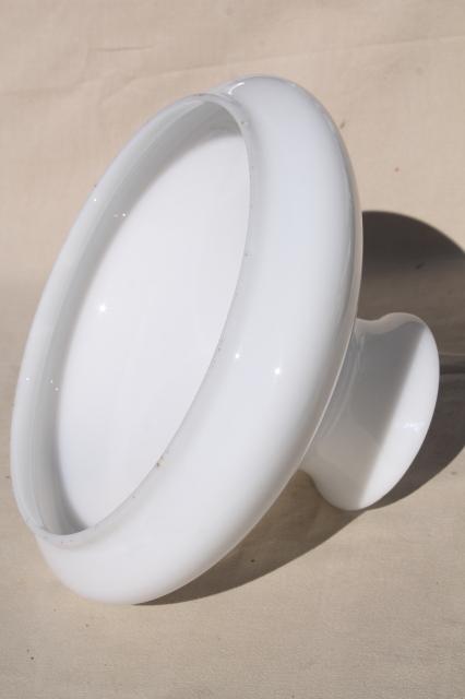 photo of large plain white milk glass shade for hanging light or table lamp, vintage replacement lampshade #5