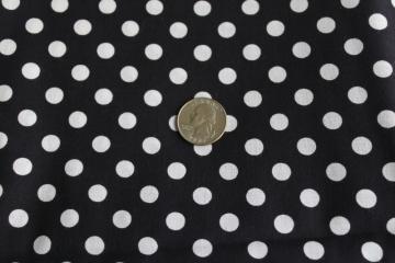 catalog photo of large polka dots white on black dotted print cotton fabric vintage 1990s does 50s mod 