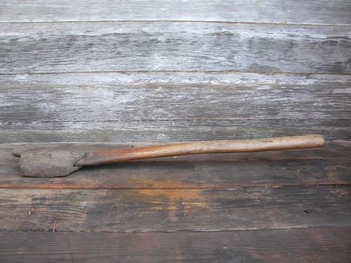 photo of large primitive antique broad axe tool for hand hewing barn beams etc #3