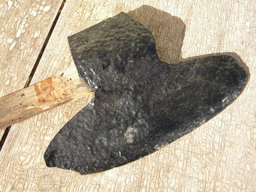 photo of large primitive antique broad axe with 11-1/2'' blade, for hand hewing barn beams etc #2