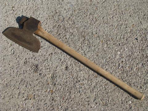 photo of large primitive antique broad axe with 11-1/2'' blade, for hand hewing barn beams etc #1