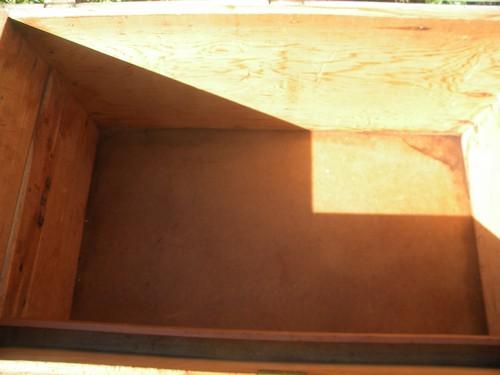 photo of large primitive old carpenter's chest or tool box w/copper fittings #6