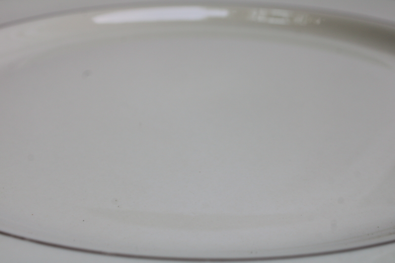 photo of large round cake plate ivory porcelain platinum wedding band pattern, vintage Japan Fine Arts china #4